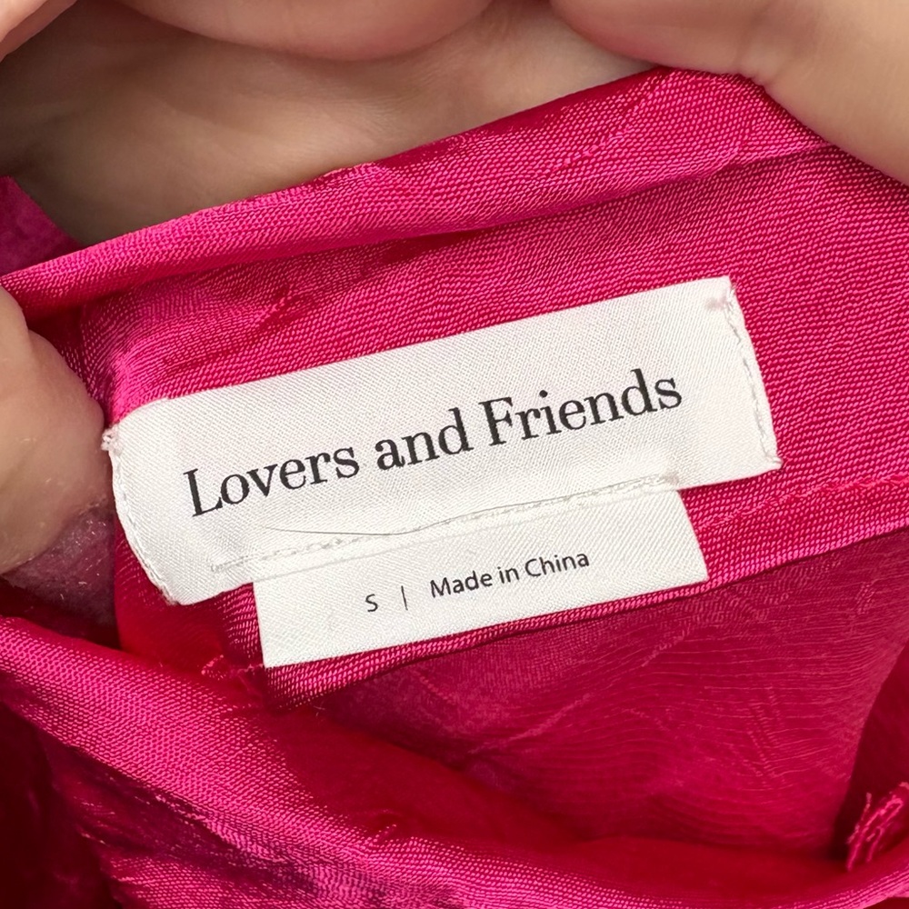 Lovers + Friends Azusa mini dress in berry pink satin crinkle fabric size small - Picture 8 of 12